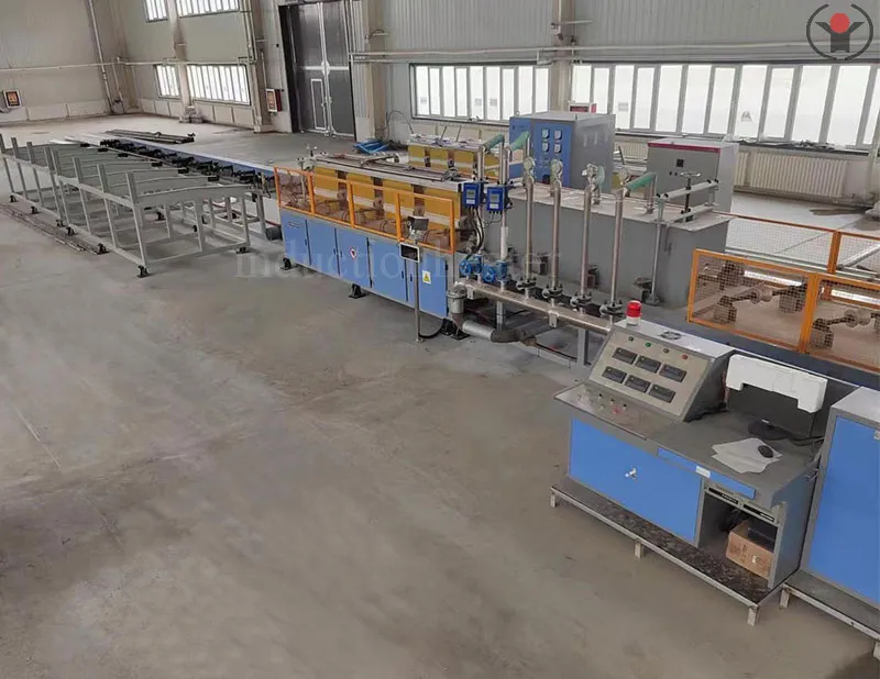 Steel bar induction hardening and tempering device