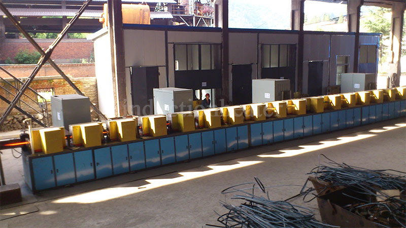 Rebar steel induction heat treatment process